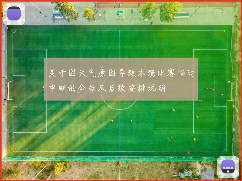 关于因天气原因导致本场比赛临时中断的公告及后续安排说明